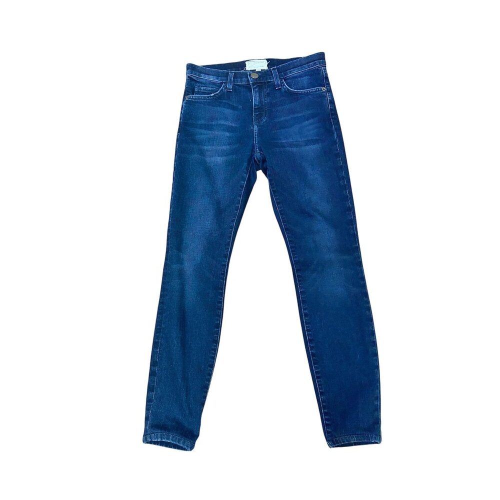 Current/Elliott Womens Mid-Rise Dark Wash The High Waist Skinny Jeans Size 26 /